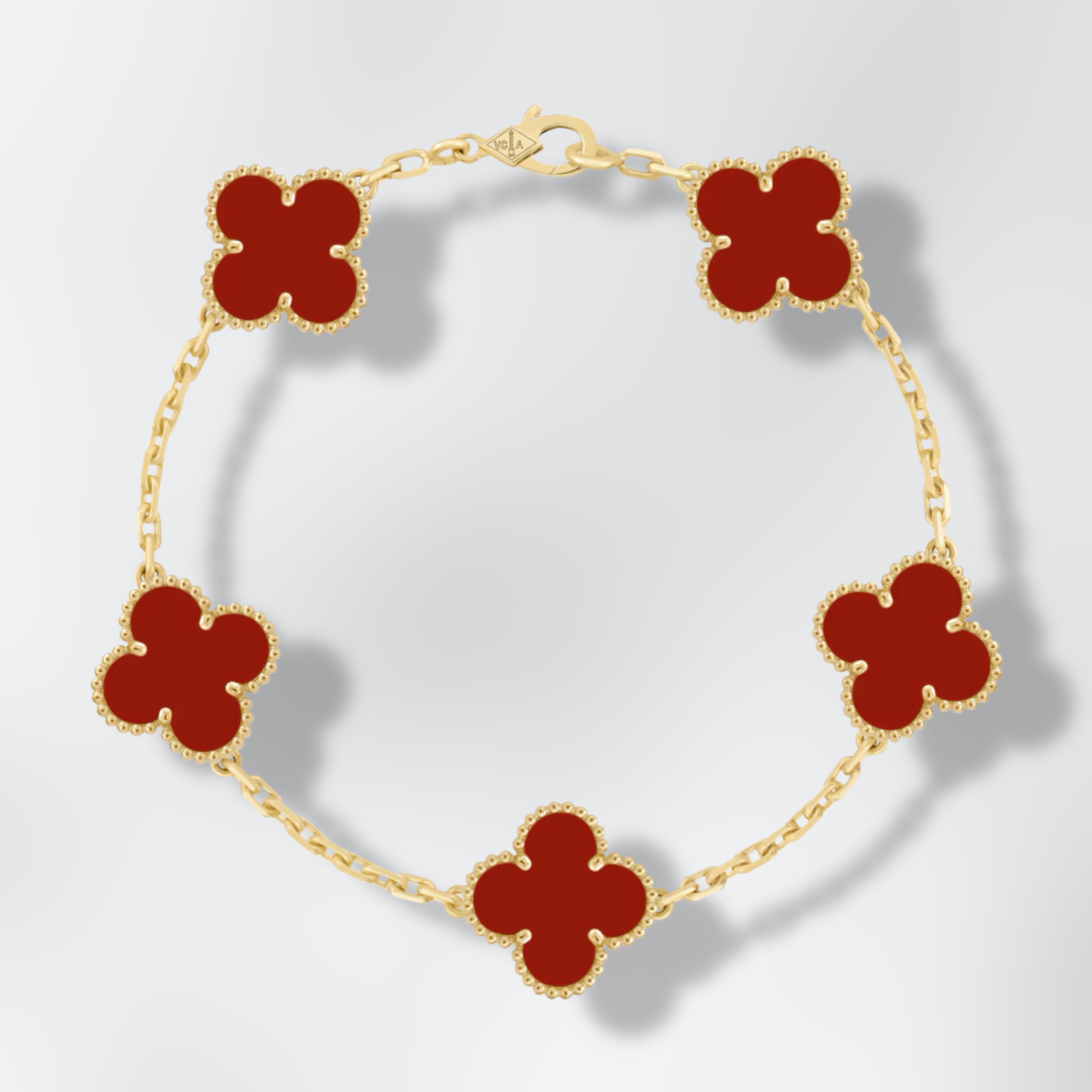 Bracelet Cornaline Alhambra 5 motifs
