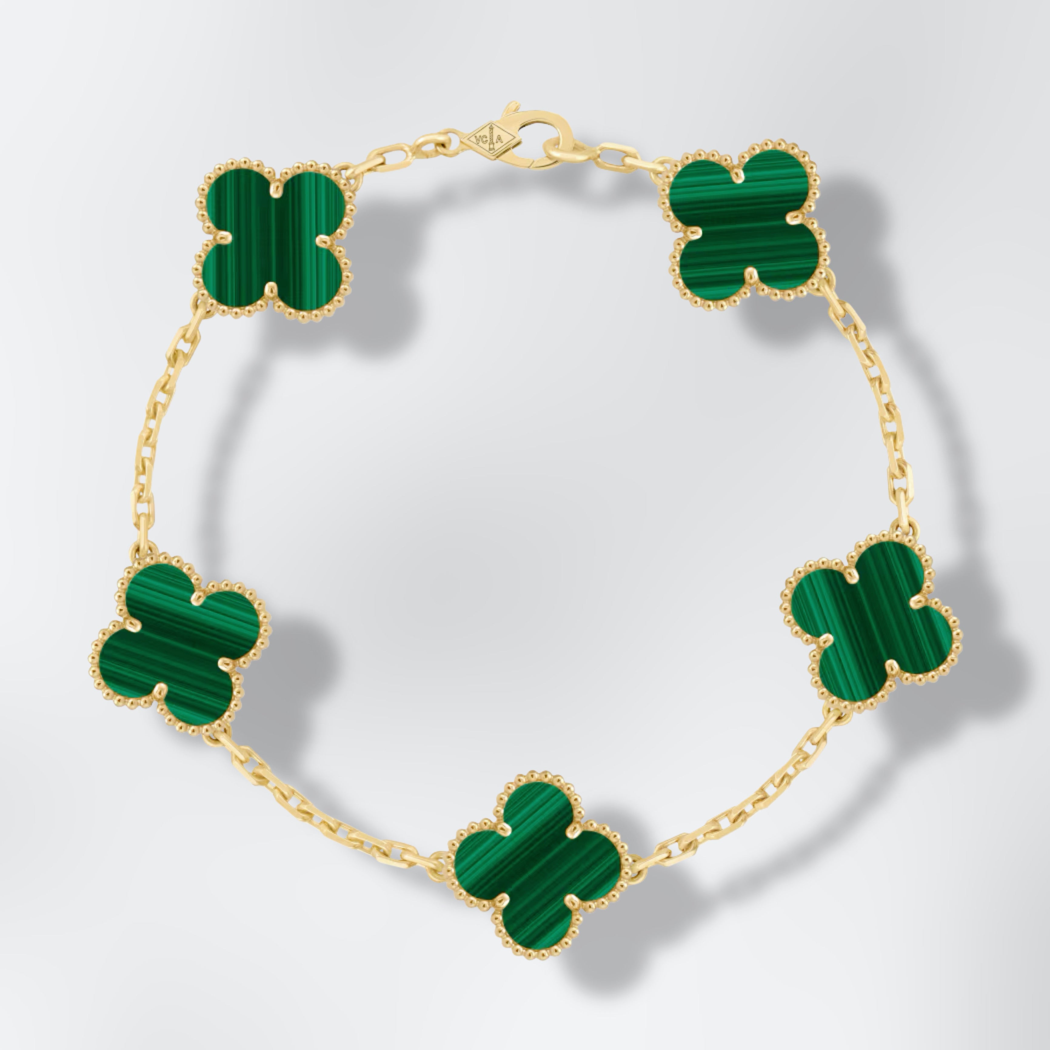 Bracelet Malachite Alhambra 5 motifs