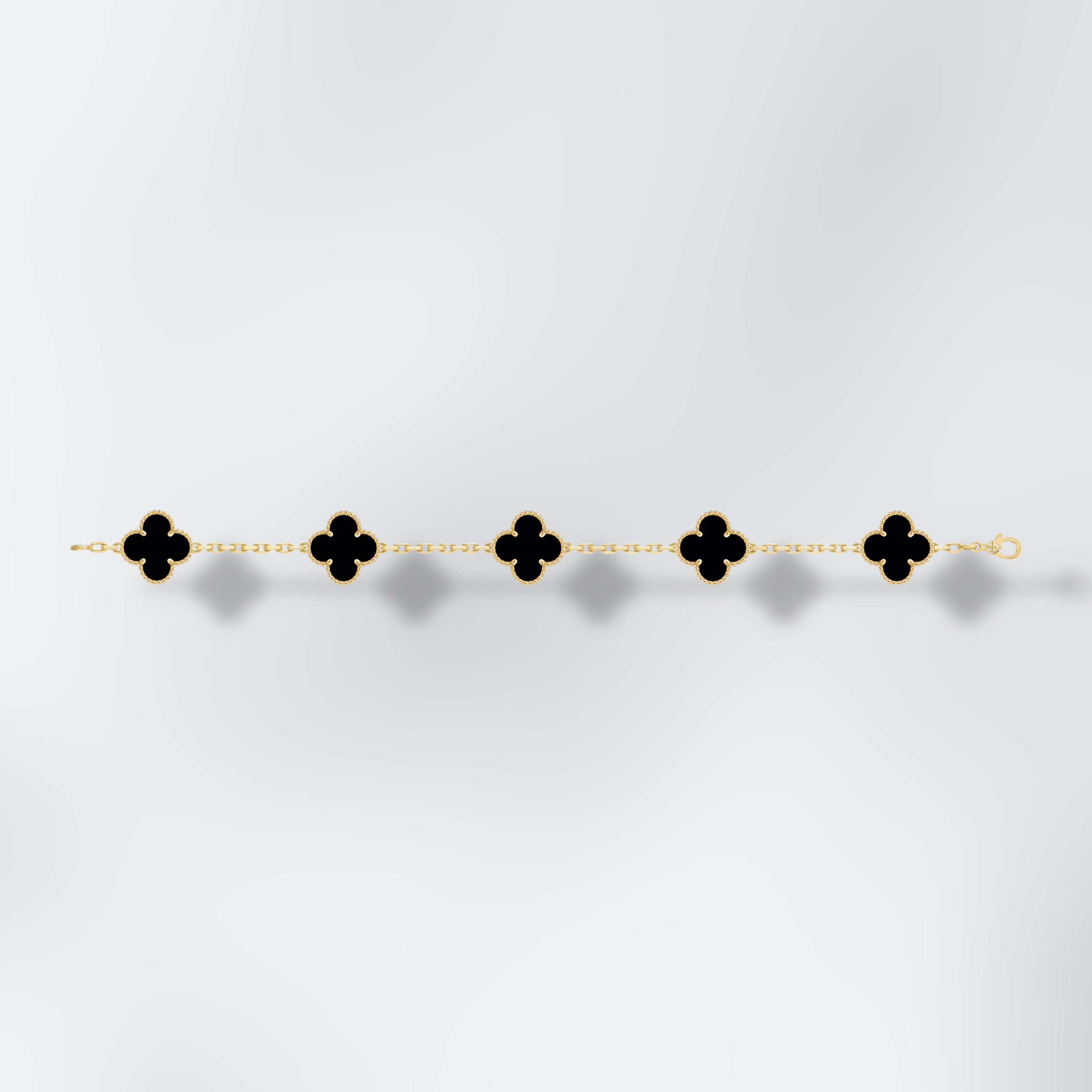 Bracelet Onyx Alhambra 5 motifs