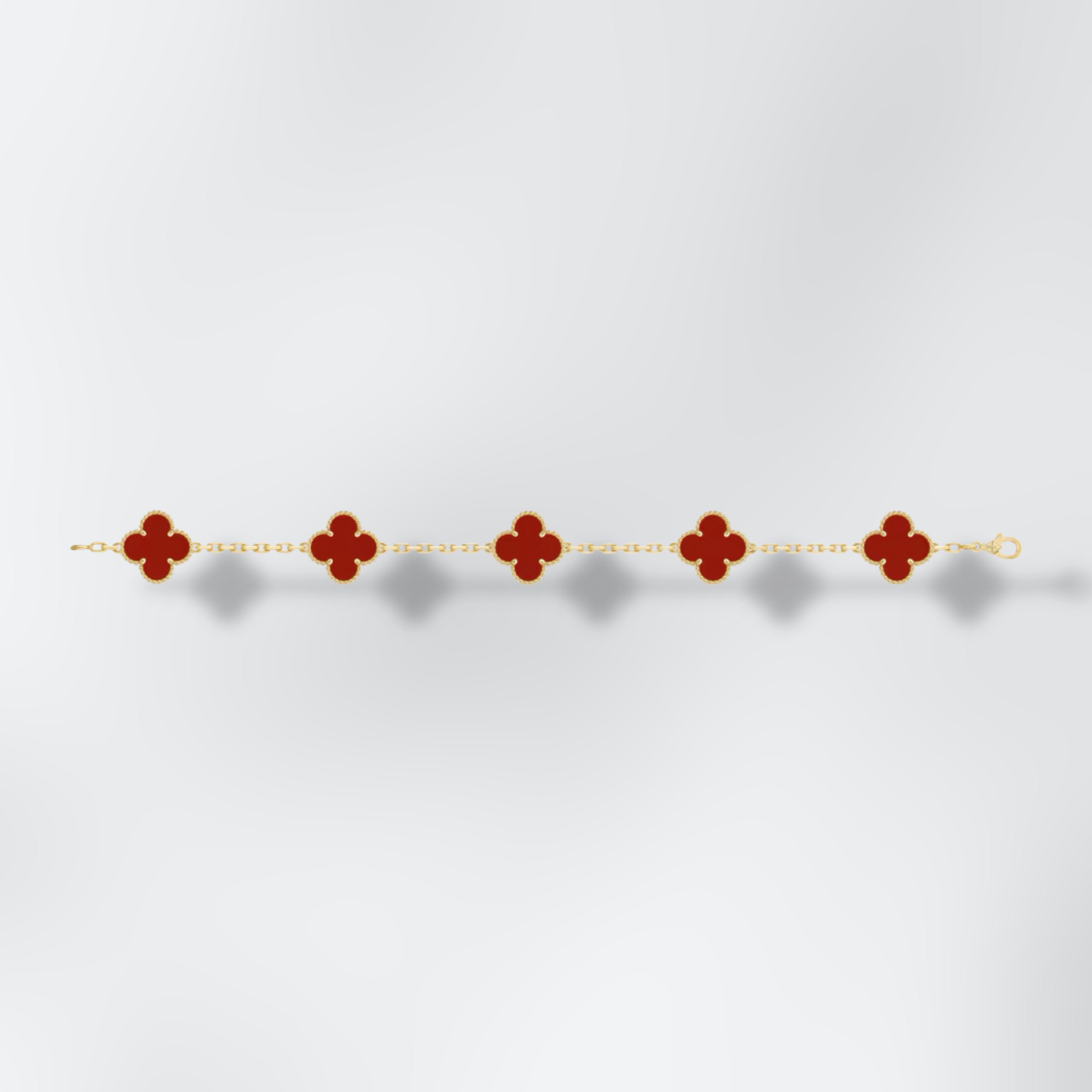 Bracelet Cornaline Alhambra 5 motifs